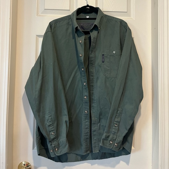 Mens army green button down shirt - Picture 1 of 3
